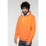 Unisex mikina ( KARIBAN CONTRAST HOODED SWEATSHIRT ) > oranžová / biela > 2XL