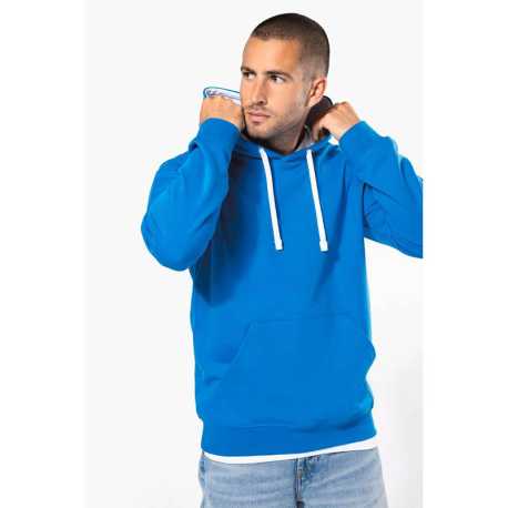 Unisex mikina ( KARIBAN CONTRAST HOODED SWEATSHIRT )>modrá (light royal) / žltá>4XL