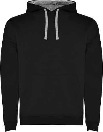 Urban dětská mikina s kapucí > čierna / šedá (marl) > 11/12