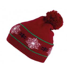 Zimná čiapka (BEANIE WITH CHRISTMAS PATTERNS) > červená (cherry)