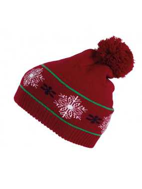 Zimná čiapka (BEANIE WITH CHRISTMAS PATTERNS) > červená (cherry)