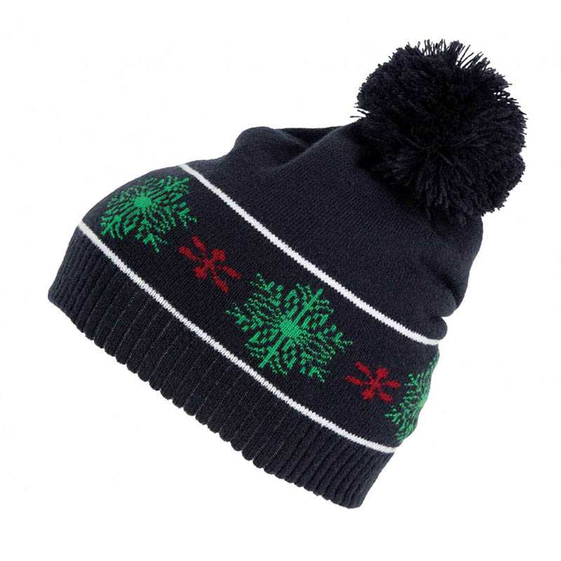 Zimná čiapka (BEANIE WITH CHRISTMAS PATTERNS) > modrá (night navy)