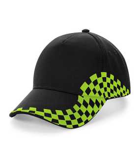 Unisex šiltovka (Beechfield Grand Prix Cap) > čierna / zelená (lime)