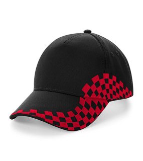 Unisex šiltovka (Beechfield Grand Prix Cap) > čierna / červená (classic)