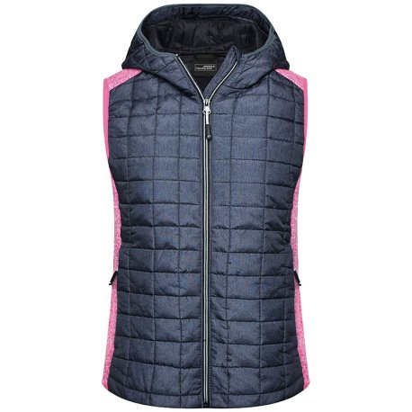 Dámska vesta(DAIBER Ladies Knitted Hybrid Vest)>ružová(melange)/šedá(anthracite melange)>S
