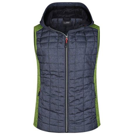 Dámska vesta(DAIBER Ladies Knitted Hybrid Vest)>zelená(kiwi melang)/šedá(anthra melang)>S
