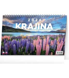 Stolový kalendár (Krajina CZ/SK 2026) - 23,1 x 14,5 x 1 cm