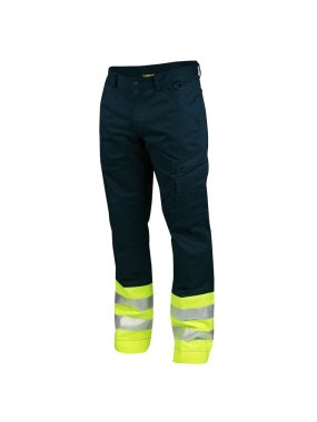 Pánske nohavice (PROJOB SERVICE TROUSERS HV CLASS 1) > žltá / modrá (navy) > 152