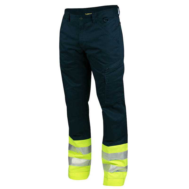 Pánske nohavice (PROJOB SERVICE TROUSERS HV CLASS 1) > žltá / modrá (navy) > 152
