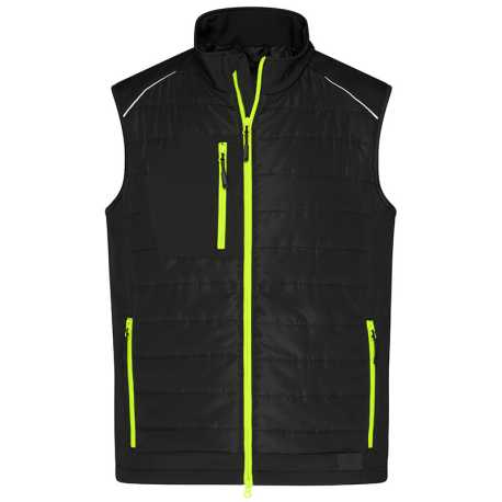 Pánska vesta (DAIBER Mens Hybrid Vest) > čierna / žltá (neon) > XS