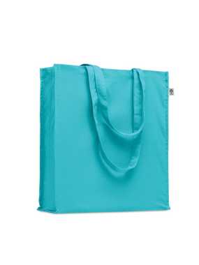 Taška z organickej bavlny (220 g/m2) so širším dnom > modrá(tyrkys)