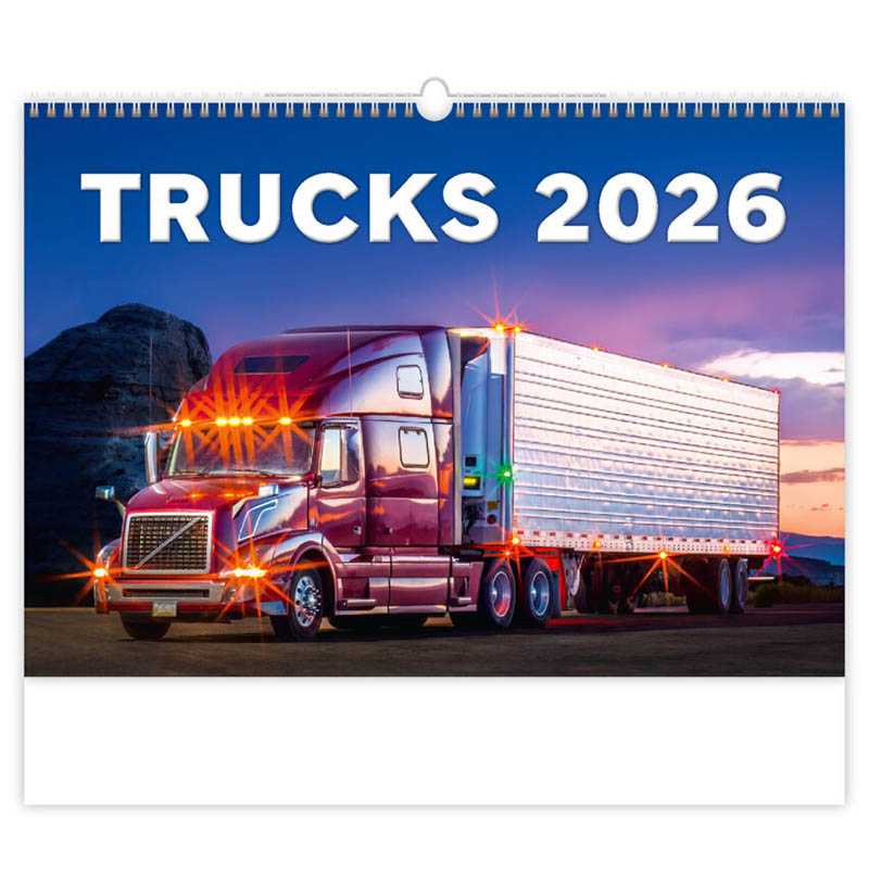 Nástenný kalendár (Trucks 2026) - 45 x 38,5 cm