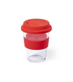 Sklenený cestovný hrnček > červená