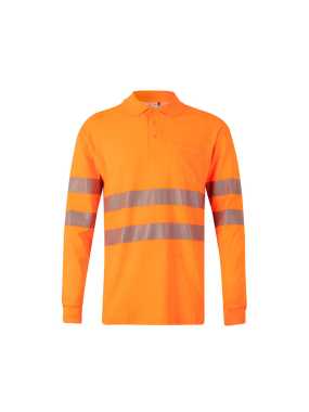 Pánska polokošeľa (VELILLA RS LS COTTON POLO) > oranžová (hi-vis) > 2XL