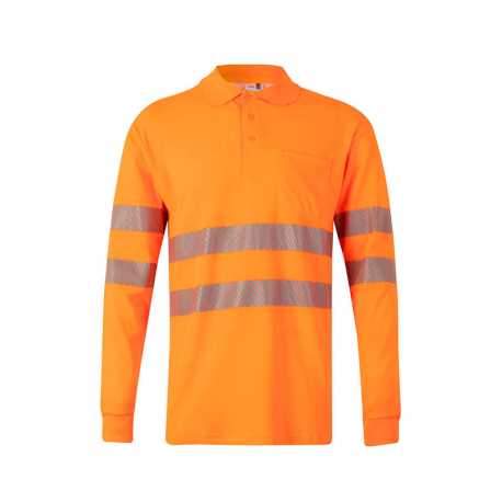 Pánska polokošeľa (VELILLA RS LS COTTON POLO) > oranžová (hi-vis) > 2XL