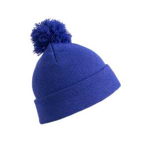Detská zimná čiapka (RESULT W/E Junior Pom Pom Beanie Hat)>modrá (royal)