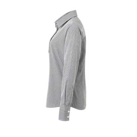 Dámska košeľa (PREMIER LADIES’ MICROCHECK LONG SLEEVE COTTON SHIRT)>čierna / biela>M