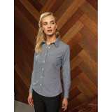Dámska košeľa (PREMIER LADIES’ MICROCHECK LONG SLEEVE COTTON SHIRT)>čierna / biela>M