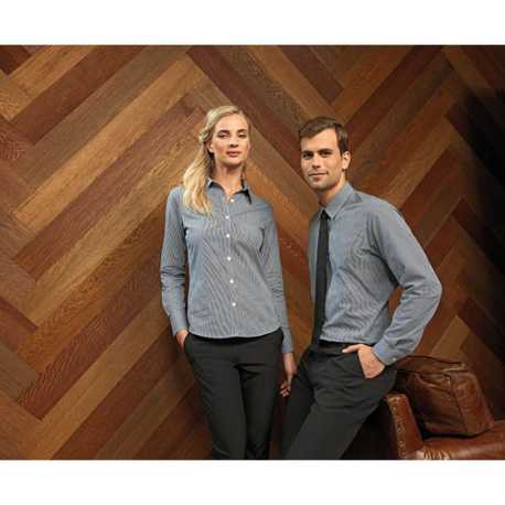 Dámska košeľa (PREMIER LADIES’ MICROCHECK LONG SLEEVE COTTON SHIRT)>čierna / biela>M