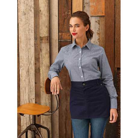 Dámska košeľa(PREMIER LADIES’ MICROCHECK LONG SLEEVE COTTON SHIRT)>modrá(navy) / biela>L