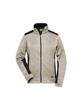 Dámska pracovná bunda(JN Ladies Workwear Fleece Jacket)>šedá (stone melange) / čierna>M