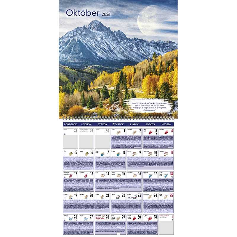 Nástenný kalendár (Lunárny kalendár 2026) - 30 x 30 cm