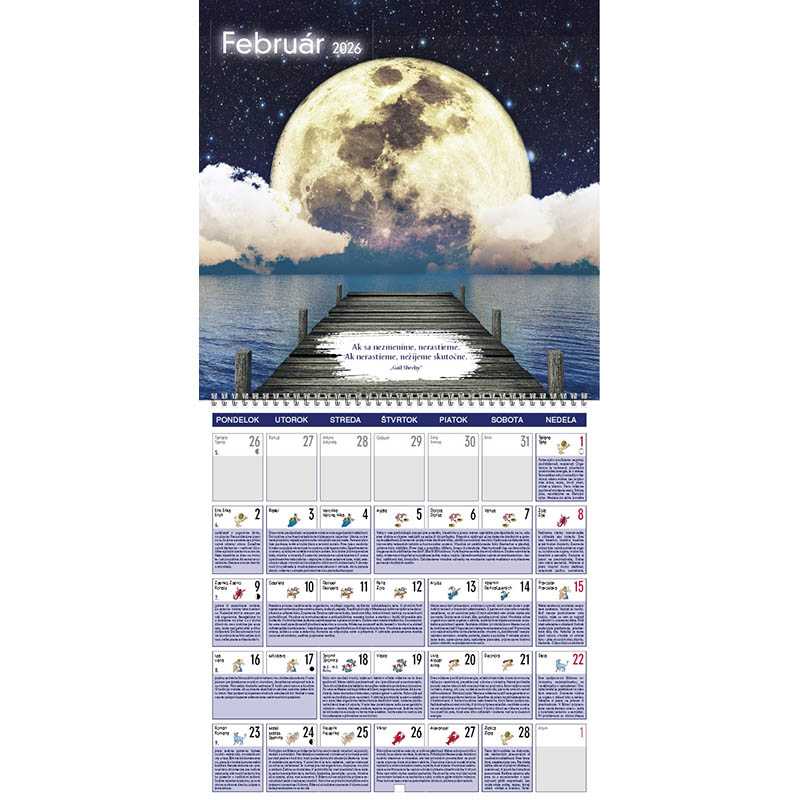 Nástenný kalendár (Lunárny kalendár 2026) - 30 x 30 cm