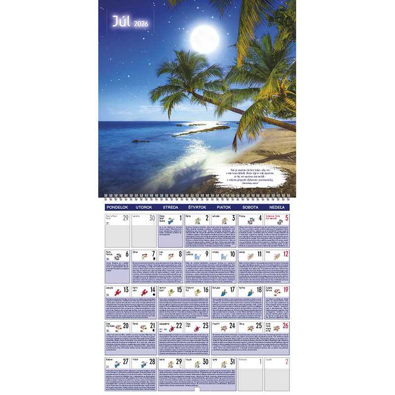 Nástenný kalendár (Lunárny kalendár 2026) - 30 x 30 cm