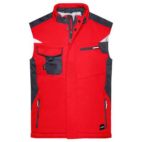 Pánska vesta (DAIBER Craftsmen Softshell Vest) > červená / čierna > 6XL