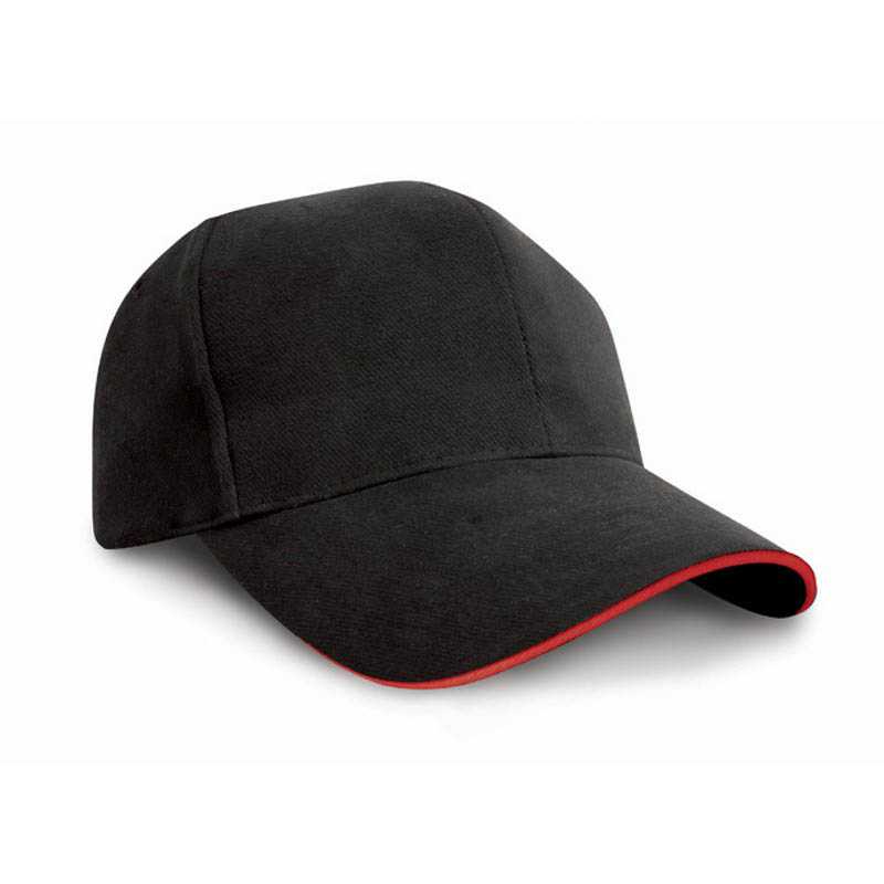 Šiltovka (RESULT PRO STYLE HEAVY BRUSHED COTTON CAP) > čierna / červená