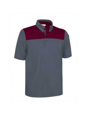 Pánska polokošeľa (HURRICANE) > šedá (cement) / bordová (garnet) > L