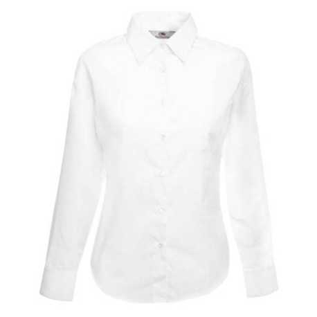 Dámska košeľa (FRUIT OF THE LOOM Lady-Fit Long Sleeve Poplin Shirt ) > biela > 2XL
