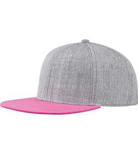 6 panelová šiltovka > šedá (melange) / ružová (fuchsia)