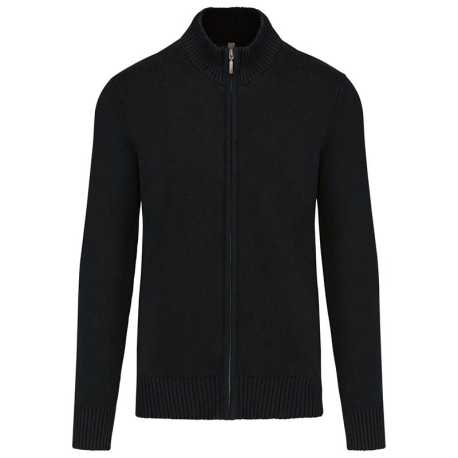 Pánsky sveter (KARIBAN MENS FULL ZIP CARDIGAN) > čierna > 2XL
