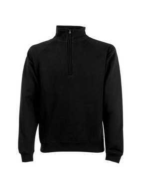 Pánska mikina (FRUIT OF THE LOOM Zip-Neck Sweat ) > čierna > L