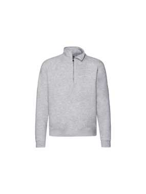 Pánska mikina (FRUIT OF THE LOOM Zip-Neck Sweat ) > šedá (heather) > 4XL
