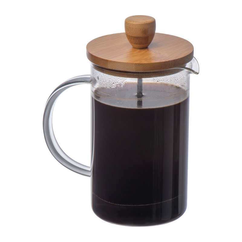 Sklenený kávovar alebo čajník s bambusovým vekom > translator