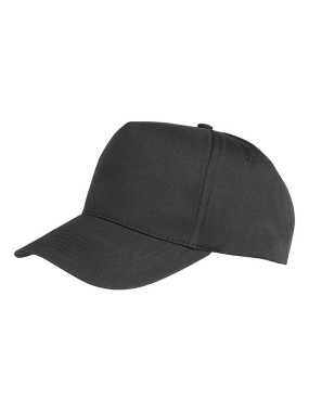 5 panelová detská šiltovka (RESULT Core Junior Recycled Printers Cap) > čierna