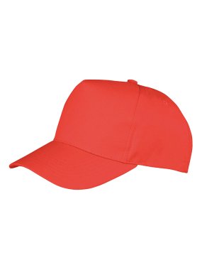 5 panelová detská šiltovka (RESULT Core Junior Recycled Printers Cap) > červená