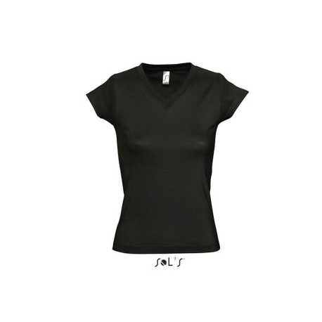 Dámske tričko (SOLS MOON WOMENS V-NECK T-SHIRT) > čierna (deep) > 2XL