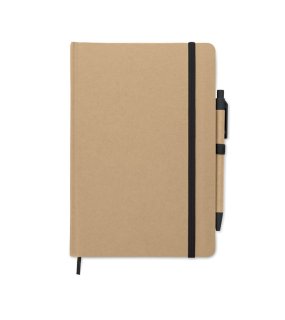 Recyklovaný zápisník A5 s perom > čierna