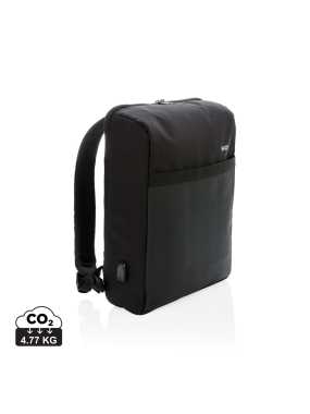 Swiss Peak nedobytný RFID & USB batoh > čierna