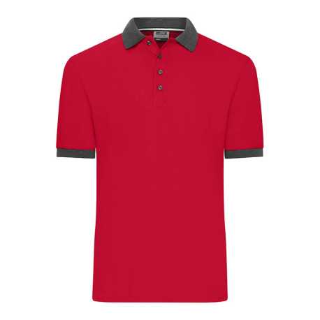Pánska polokošeľa (DAIBER Men's Polo) > červená / šedá (anthracite melange) > S