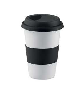 Keramický hrnček s viečkom > čierna