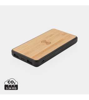 Bezdrôtová powerbanka 8 000 mAh z FSC bambusu a RCS Rplastu > hnedá