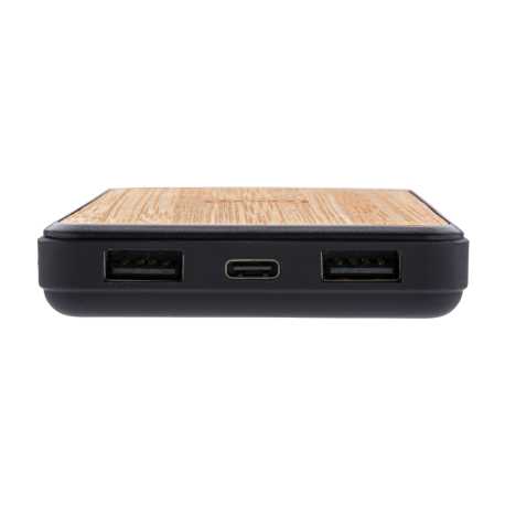 Bezdrôtová powerbanka 8 000 mAh z FSC bambusu a RCS Rplastu > hnedá