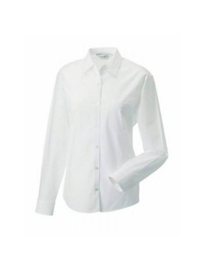 Dámska košeľa(Long Sleeve Pure Cotton Easy Care Poplin RUSSELL) > biela > XS