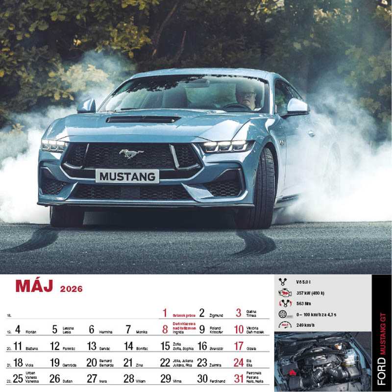 Nástenný kalendár (Sports Cars 2026) - 33 x 33 cm