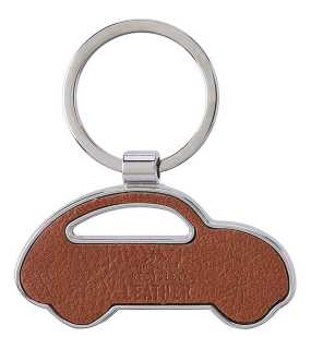 Kľúčenka z recyklovanej kože - auto > hnedá