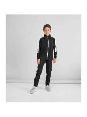 Detská mikina (Finden + Hales KID'S KNITTED TRACKSUIT TOP) > čierna / biela > 11/12